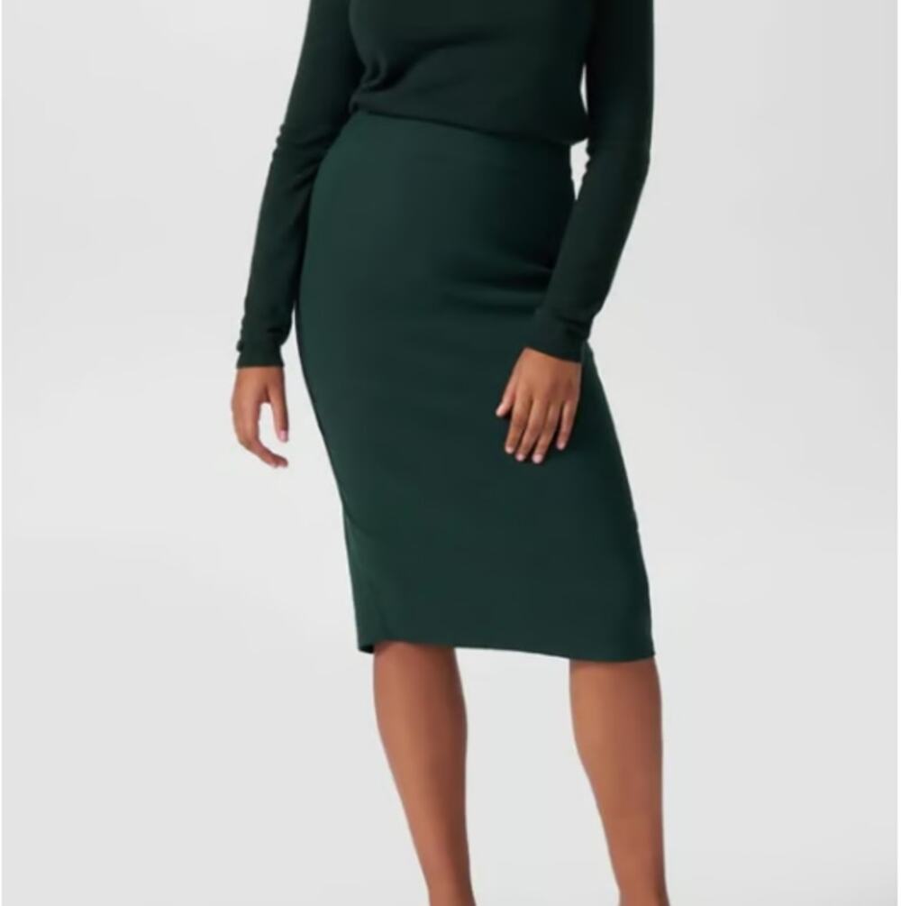 UNIVERSAL STANDARD Green Lynn Luxe Twill Pencil Skirt US Size 40 CABINCORE